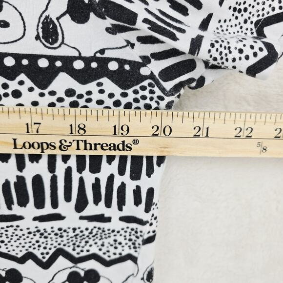 Peanuts Snoopy Shirt Mens Medium Black White All Over Print AOP Charlie Brown - Picture 6 of 7